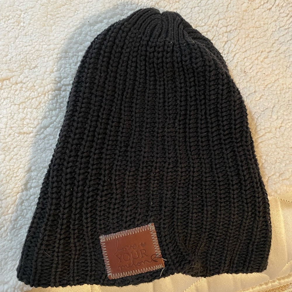Love Your Melon black beanie